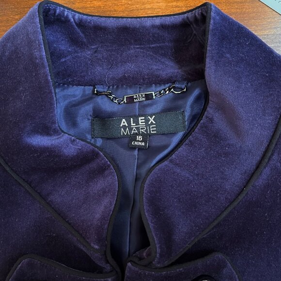 Alex Marie Majestic Night Military Velvet Jacket Dusk Purple Womens Coat Sz 16 - Picture 5 of 11